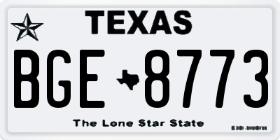 TX license plate BGE8773