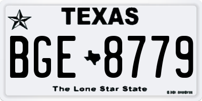 TX license plate BGE8779