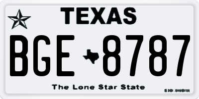 TX license plate BGE8787