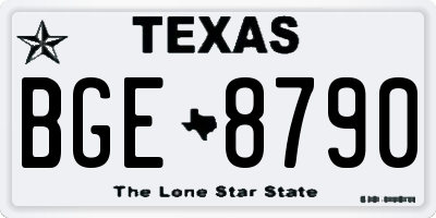 TX license plate BGE8790