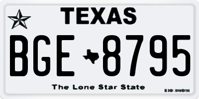 TX license plate BGE8795