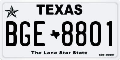 TX license plate BGE8801