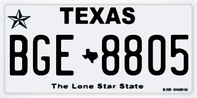 TX license plate BGE8805
