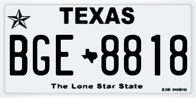 TX license plate BGE8818