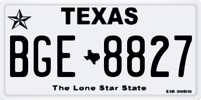 TX license plate BGE8827