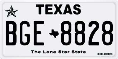TX license plate BGE8828
