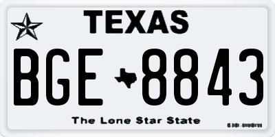 TX license plate BGE8843