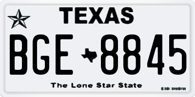 TX license plate BGE8845