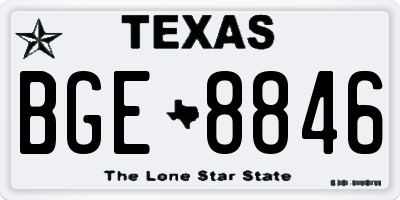 TX license plate BGE8846