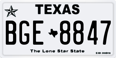 TX license plate BGE8847