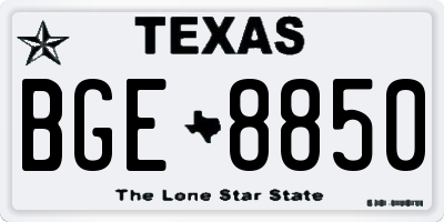 TX license plate BGE8850