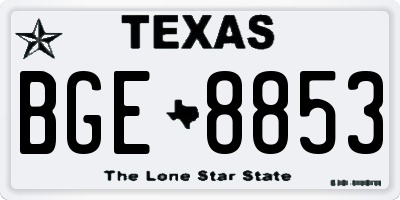 TX license plate BGE8853