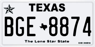 TX license plate BGE8874
