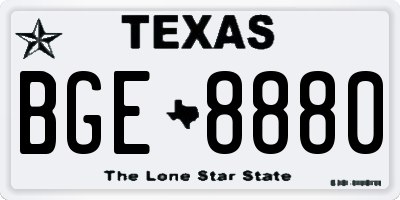 TX license plate BGE8880