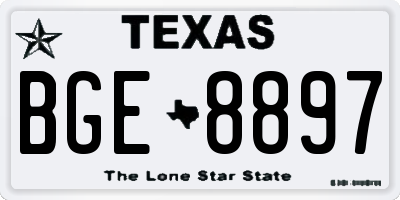 TX license plate BGE8897
