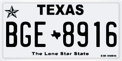 TX license plate BGE8916