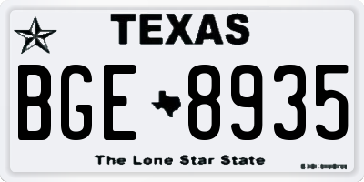 TX license plate BGE8935
