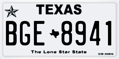 TX license plate BGE8941