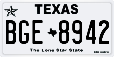 TX license plate BGE8942