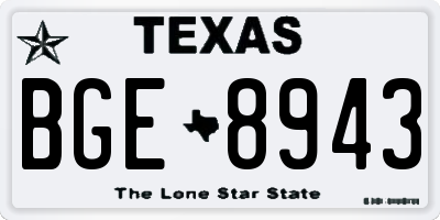 TX license plate BGE8943