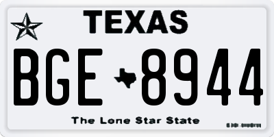 TX license plate BGE8944