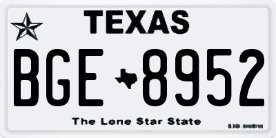 TX license plate BGE8952