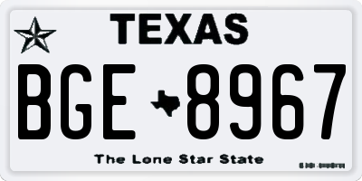 TX license plate BGE8967