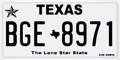 TX license plate BGE8971