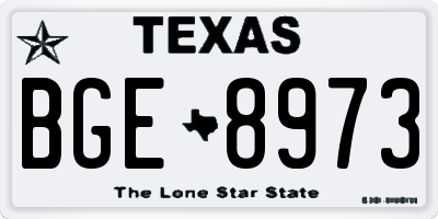 TX license plate BGE8973