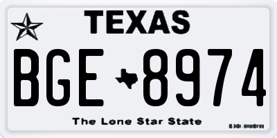 TX license plate BGE8974