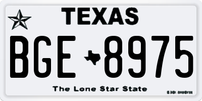 TX license plate BGE8975