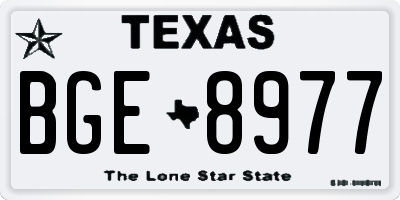 TX license plate BGE8977