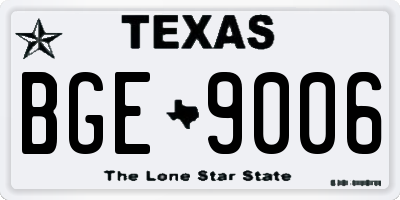 TX license plate BGE9006