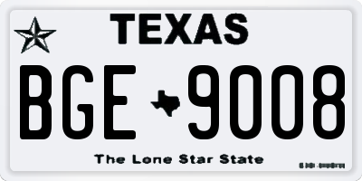 TX license plate BGE9008