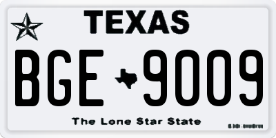 TX license plate BGE9009