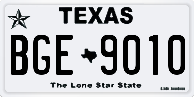TX license plate BGE9010