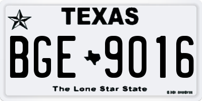 TX license plate BGE9016