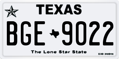 TX license plate BGE9022