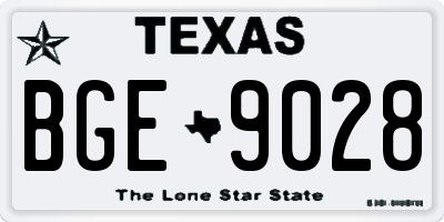TX license plate BGE9028