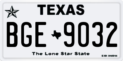 TX license plate BGE9032