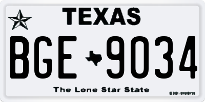 TX license plate BGE9034