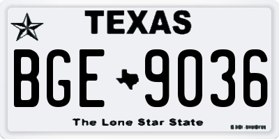 TX license plate BGE9036
