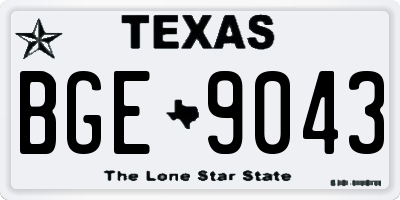 TX license plate BGE9043