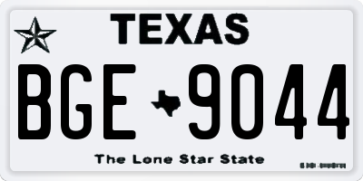 TX license plate BGE9044
