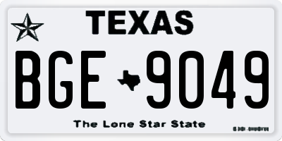 TX license plate BGE9049