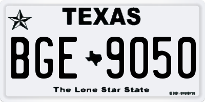 TX license plate BGE9050
