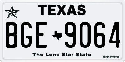 TX license plate BGE9064