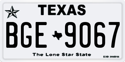 TX license plate BGE9067