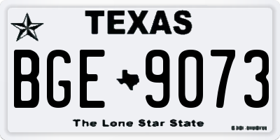 TX license plate BGE9073
