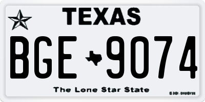 TX license plate BGE9074